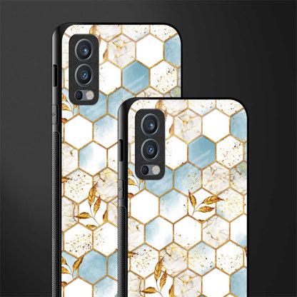 white marble tiles glass case for oneplus nord 2 5g image-2