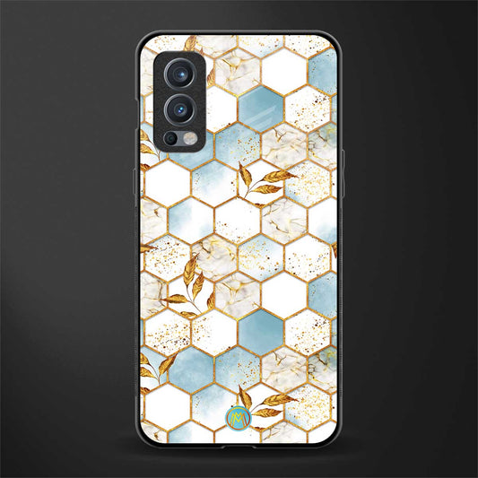 white marble tiles glass case for oneplus nord 2 5g image