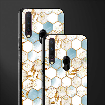 white marble tiles glass case for vivo y15 image-2