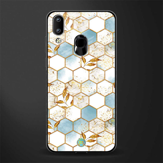 white marble tiles glass case for vivo y91 image