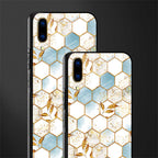 white marble tiles glass case for vivo v11 pro image-2