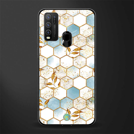 white marble tiles glass case for vivo y50 image