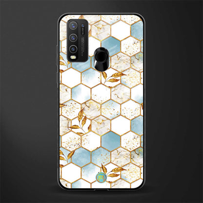 white marble tiles glass case for vivo y30 image