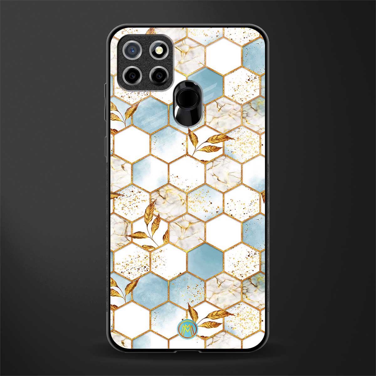 white marble tiles glass case for realme narzo 20 image