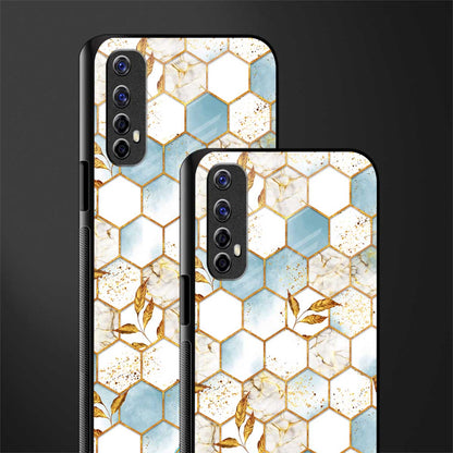 white marble tiles glass case for realme 7 image-2