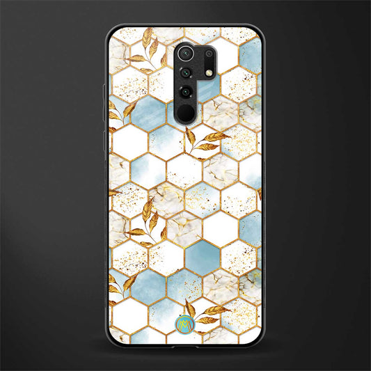 white marble tiles glass case for redmi 9 prime image