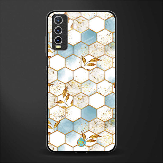 white marble tiles glass case for vivo y20 image