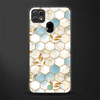 white marble tiles glass case for oppo a15 image
