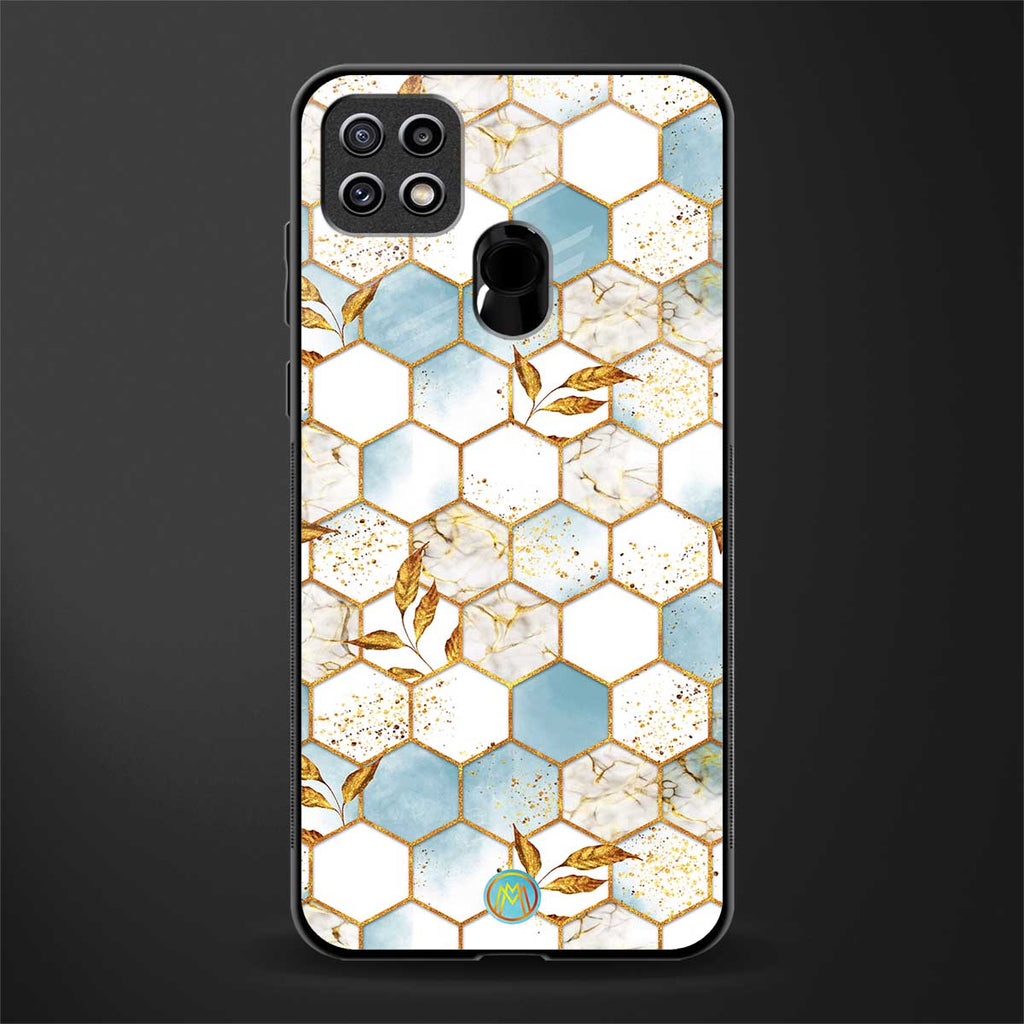 white marble tiles glass case for oppo a15s image