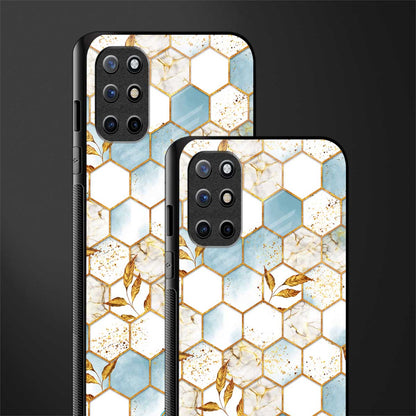 white marble tiles glass case for oneplus 8t image-2