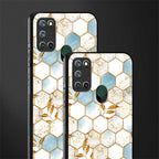 white marble tiles glass case for realme 7i image-2