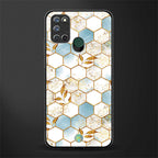 white marble tiles glass case for realme 7i image