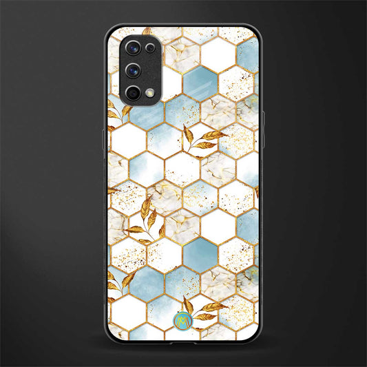 white marble tiles glass case for realme 7 pro image