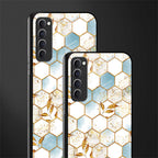 white marble tiles glass case for oppo reno 4 pro image-2
