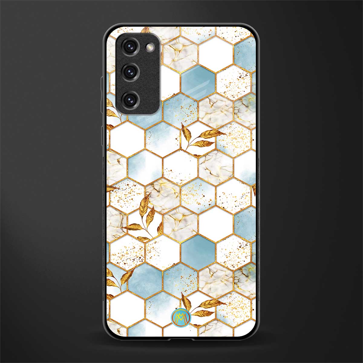 white marble tiles glass case for samsung galaxy s20 fe image