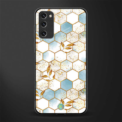 white marble tiles glass case for samsung galaxy s20 fe image
