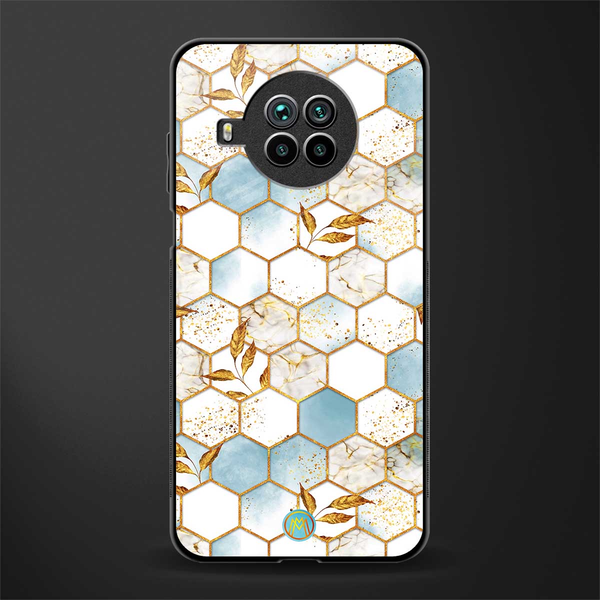 white marble tiles glass case for mi 10i image