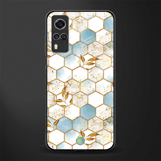 white marble tiles glass case for vivo y51 image