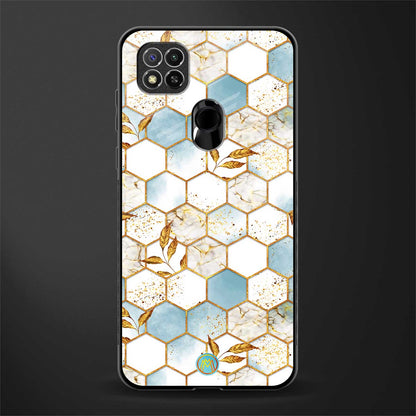 white marble tiles glass case for redmi 9 image