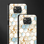 white marble tiles glass case for poco x3 image-2