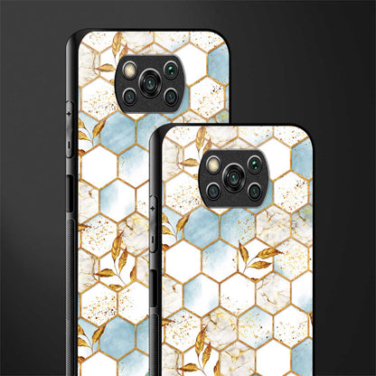 white marble tiles glass case for poco x3 pro image-2