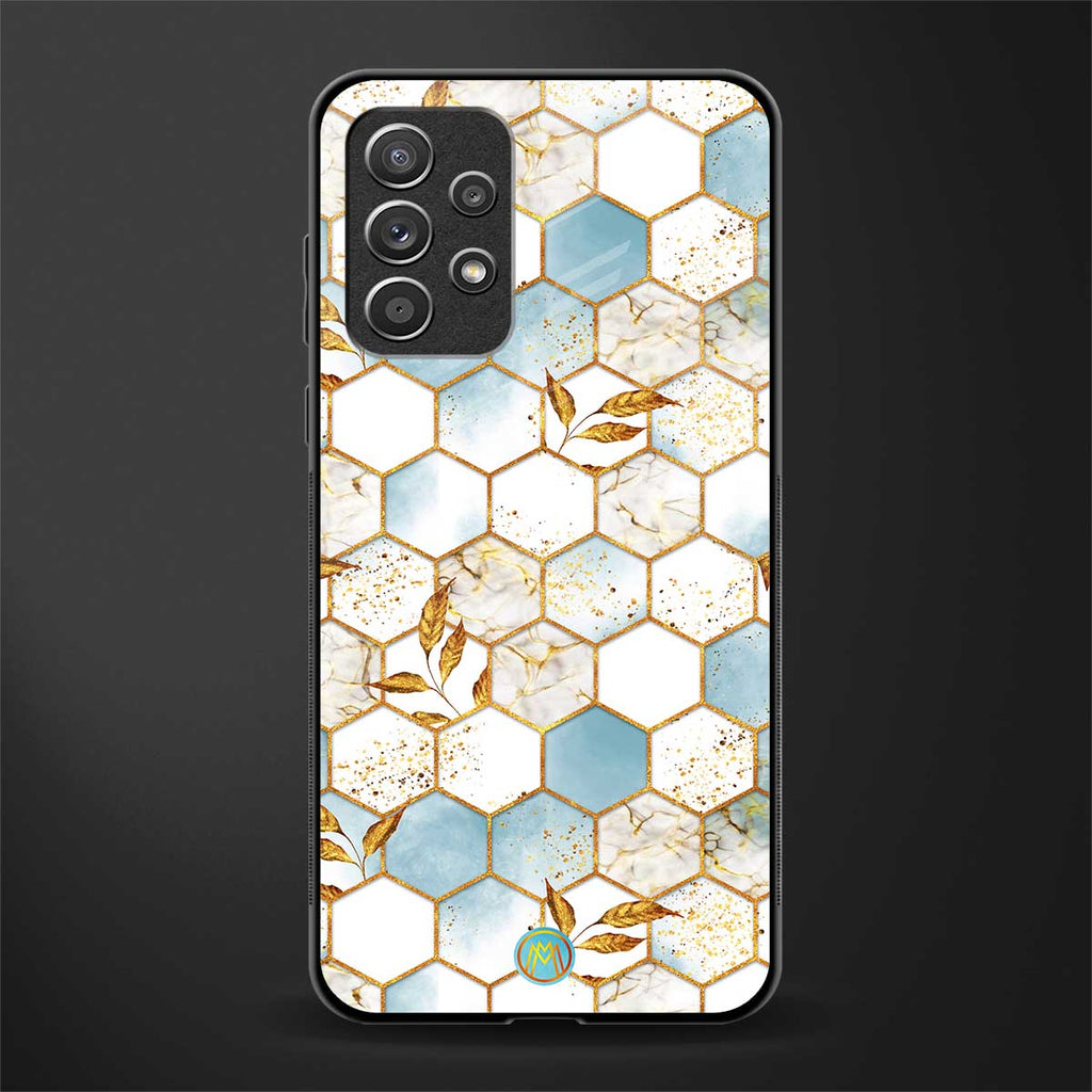 white marble tiles glass case for samsung galaxy a52s 5g image