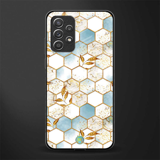 white marble tiles glass case for samsung galaxy a32 4g image