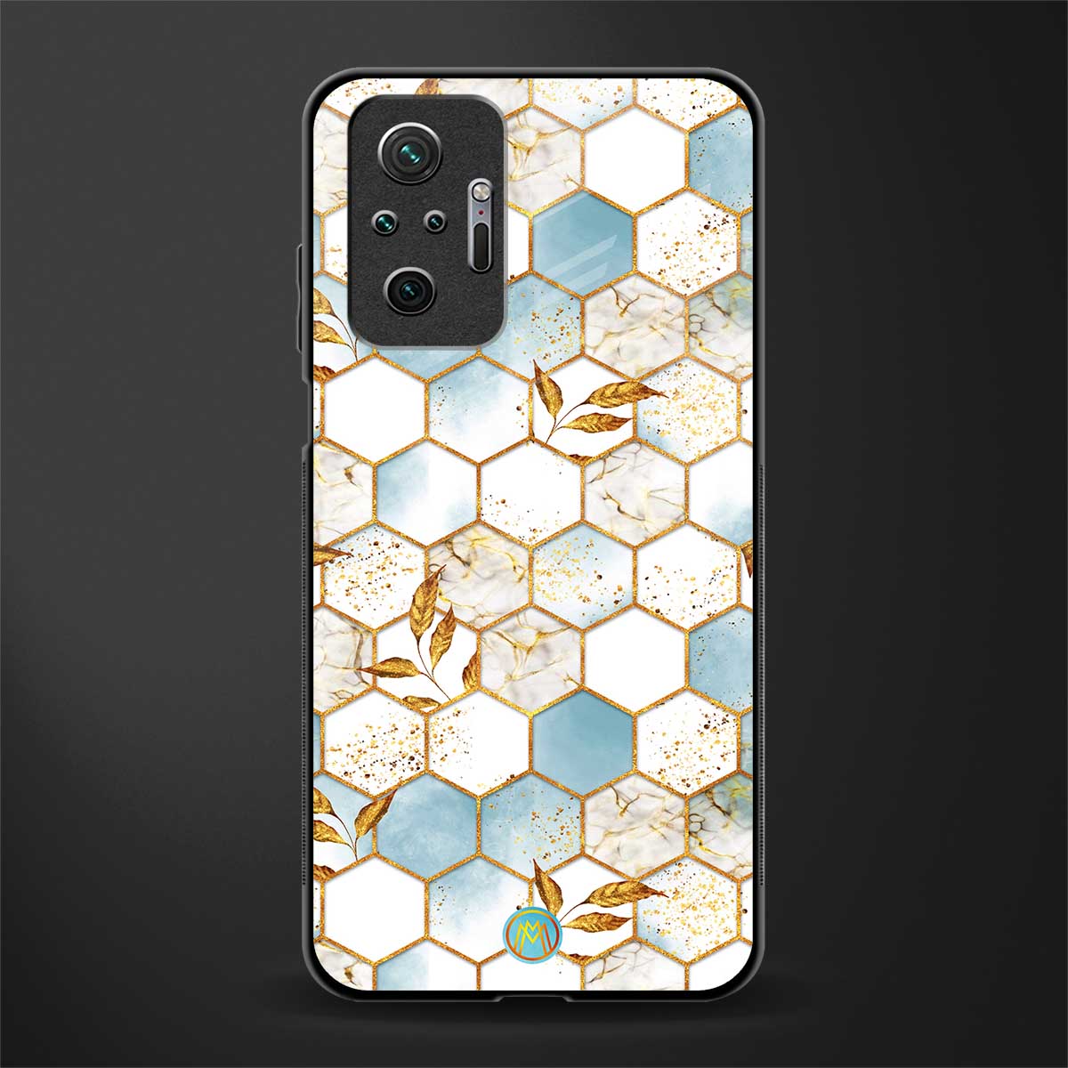 white marble tiles glass case for redmi note 10 pro image