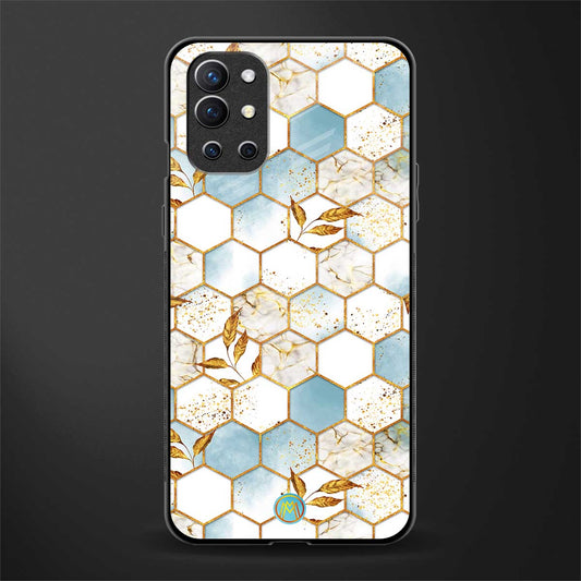 white marble tiles glass case for oneplus 9r image