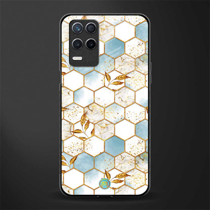white marble tiles glass case for realme narzo 30 5g image