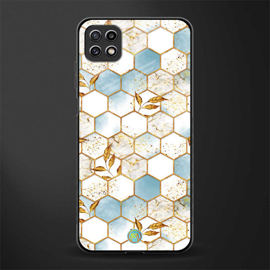 white marble tiles glass case for samsung galaxy a22 5g image