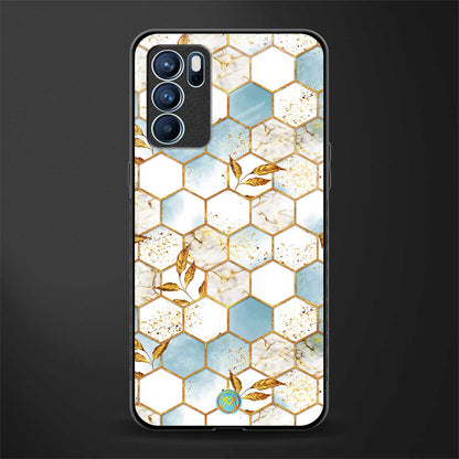white marble tiles glass case for oppo reno6 5g image