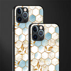 white marble tiles glass case for iphone 12 pro max image-2