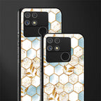 white marble tiles back phone cover | glass case for realme narzo 50a