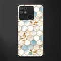 white marble tiles back phone cover | glass case for realme narzo 50a