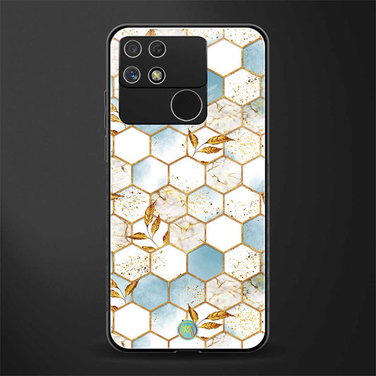 white marble tiles back phone cover | glass case for realme narzo 50a