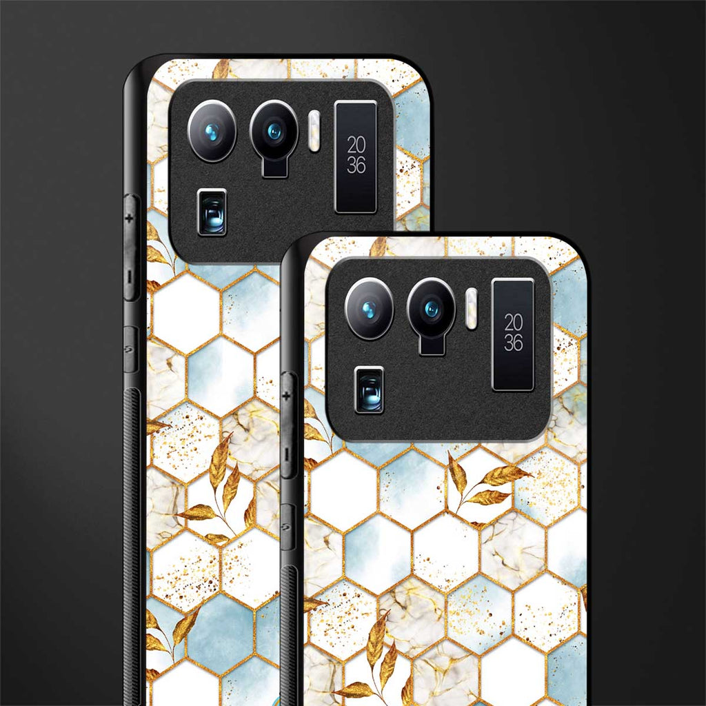 white marble tiles glass case for mi 11 ultra 5g image-2