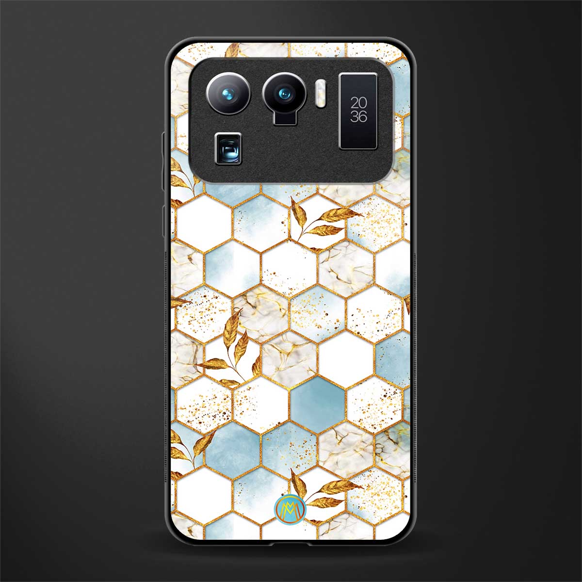 white marble tiles glass case for mi 11 ultra 5g image