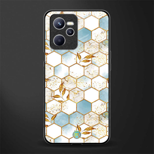 white marble tiles glass case for realme c35 image