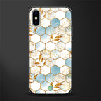 white marble tiles glass case for iphone x image