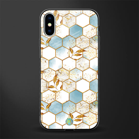 white marble tiles glass case for iphone x image