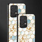 white marble tiles back phone cover | glass case for samsung galaxy a73 5g