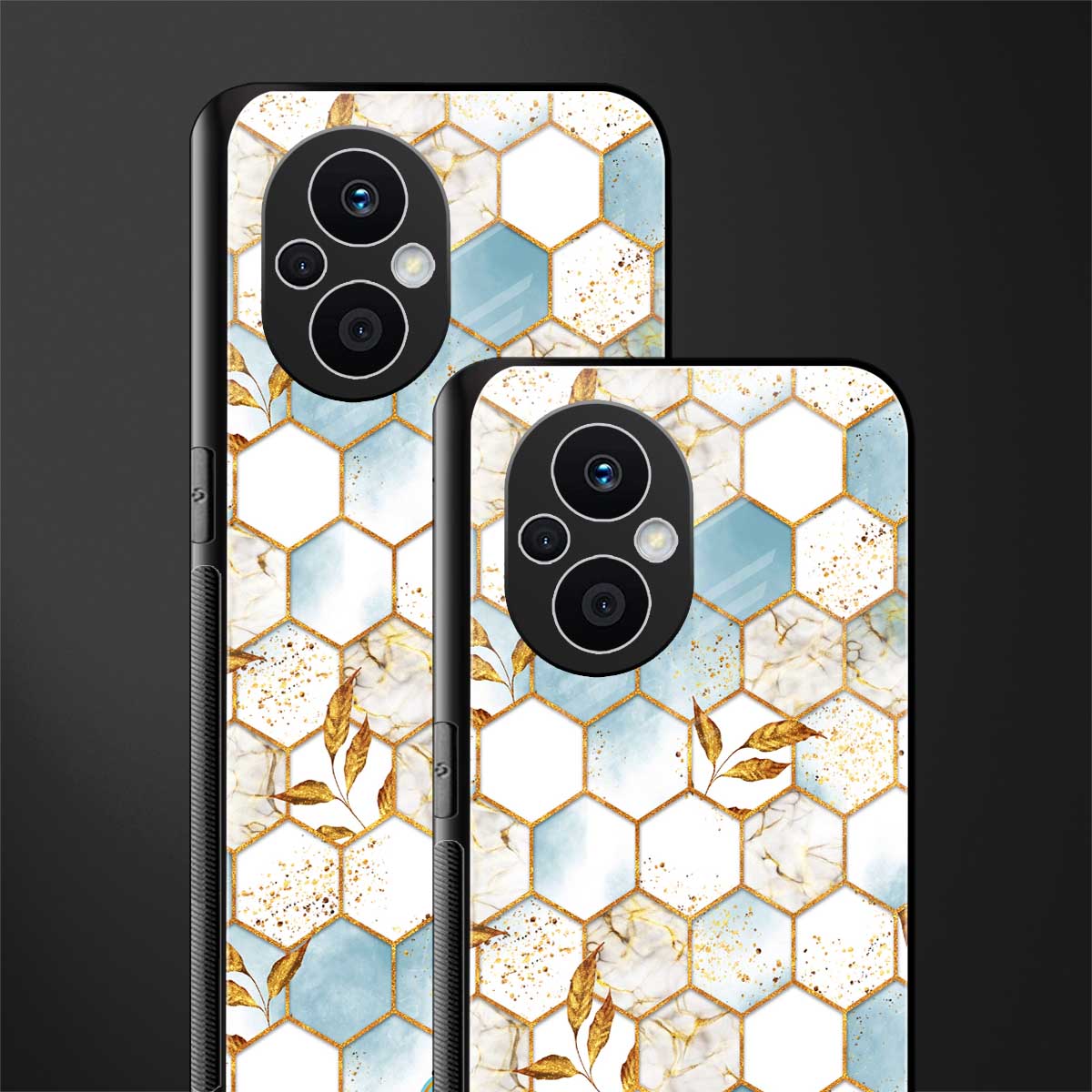 white marble tiles back phone cover | glass case for oppo f21 pro 5g