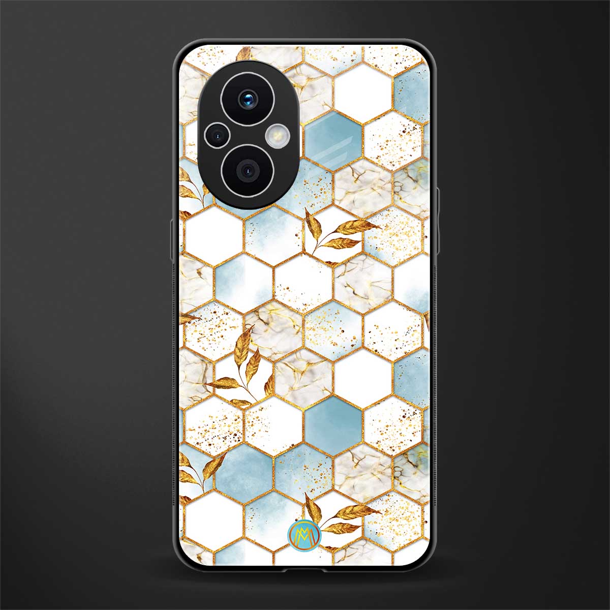 white marble tiles back phone cover | glass case for oppo f21 pro 5g