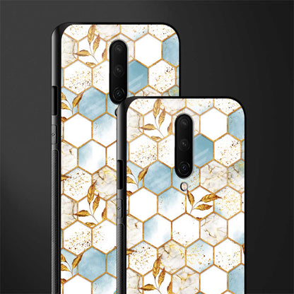 white marble tiles glass case for oneplus 7 pro image-2