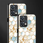 white marble tiles back phone cover | glass case for oneplus nord ce 2 lite 5g