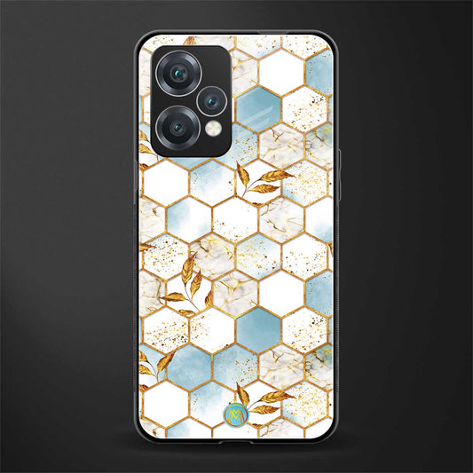 white marble tiles back phone cover | glass case for oneplus nord ce 2 lite 5g