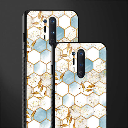white marble tiles glass case for oneplus 8 pro image-2