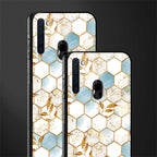 white marble tiles glass case for samsung a21 image-2