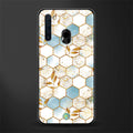 white marble tiles glass case for samsung a21 image